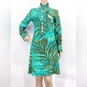 Baxter & Baxter Turquoise Animal Print Bodycon Dress
